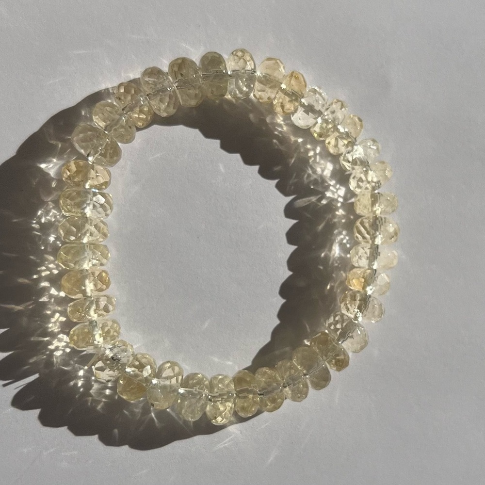 BCIT11 High-End RARE Natural Faceted 8-9mm PASTEL CITRINE Handmade Bracelet